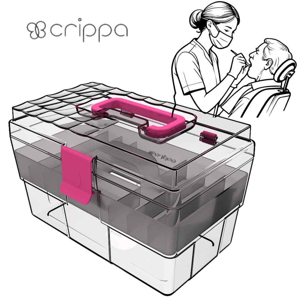 Maleta Organizadora Odontológica Cristal Com Acessórios Rosa