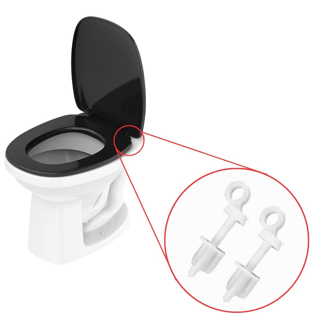 Assento Sanitário Tampa Oval Soft Preto + Parafuso de fixação para assento sanitário