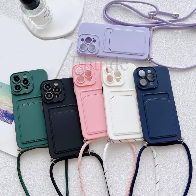 Xiaomi Redmi Nota 14 13 Pro Plus 14C Mi 14T 13T 4G 5G Doces Cinta Caso Crossbody Cordão Pescoço Cartão Capa De Silicone