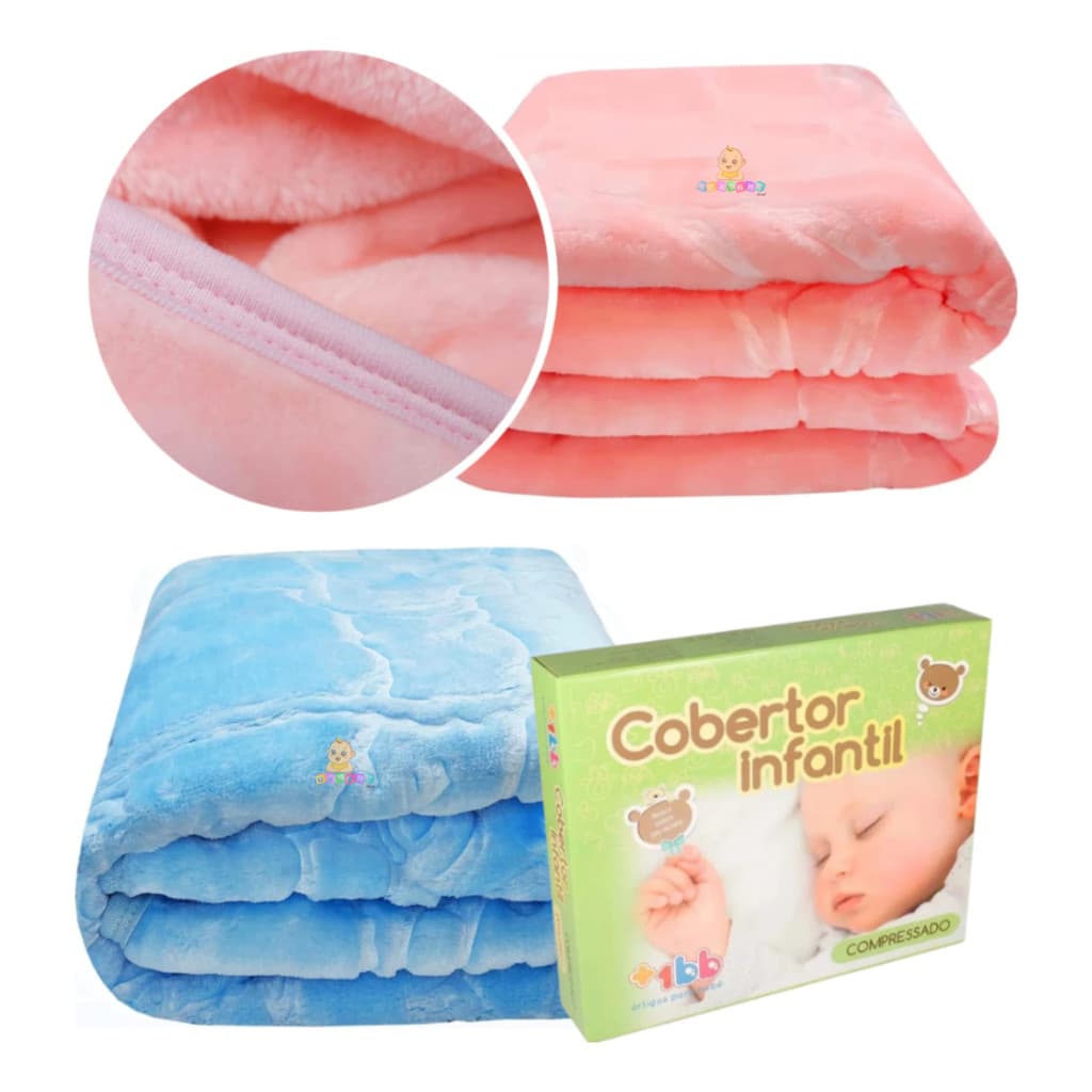 Cobertor Infantil Macio Antialérgico Comprensado Quentinho Menina Menino 90x105cm