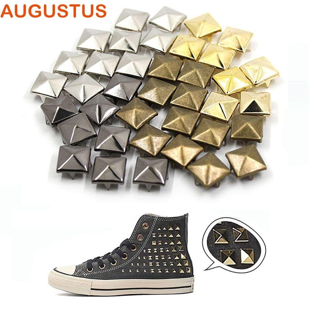 AUGUSTUS Rebites Quadrados Para Chapéu , Bolsa , Roupas Moda Spikes Spots Nailhead Metal 100 Unidades/Pacote Decoração D