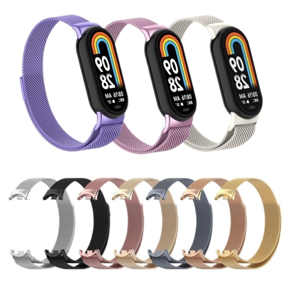 Pulseira Magnética De Metal Milanês Compativel Mi Band 8/9 Universal Pulseira Aço Inoxidável