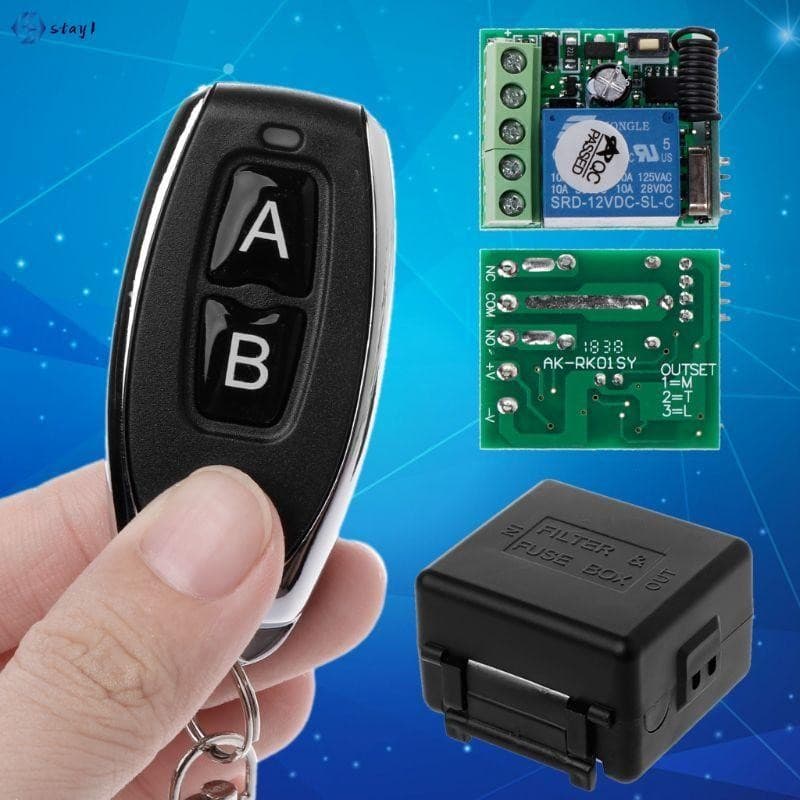 Módulo De Controle Remoto Sem Fio De Canal Único 12V-Controlador De 2 Botões 315 Mhz