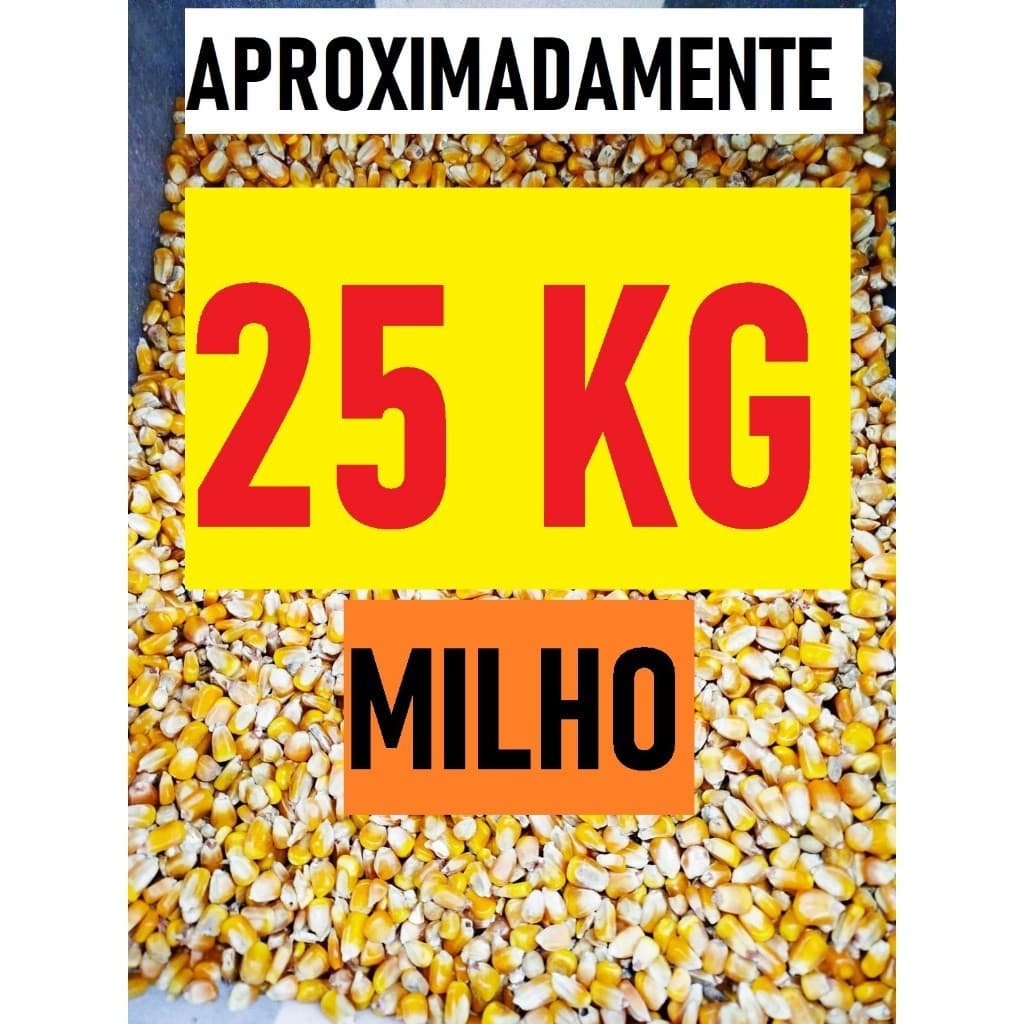 SACO MILHO ATÉ 25 KG - PARA GALINHA, PORCO, PATO, GANSO, CAVALO, PASSAROS