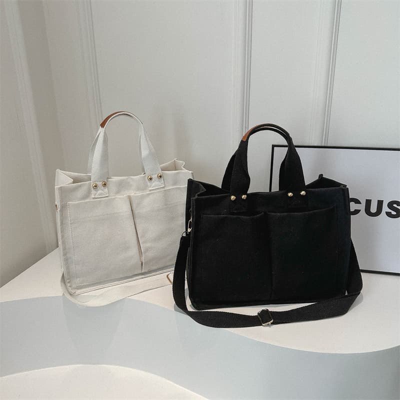 Mochilas femininas,bolsas de lona de grande capacidade com vários bolsos, bolsas de ombro casuais, bolsas transversais，