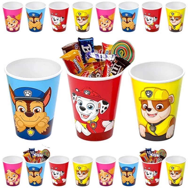 Kit Copos Patrulha Canina Para Lembrancinhas De Aniversário Colecionável Festa Infantil 270 ml
