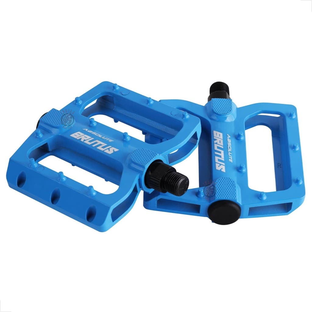PEDAL PLATAFORMA ABSOLUTE BRUTUS FLAT 9/16 AZUL CLARO - Dh Enduro Bmx Rosca Grossa 9/16 freerider bicicleta