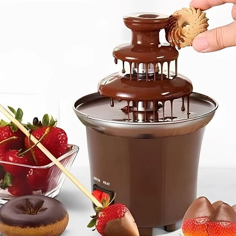 Fonte de Chocolate para Fondue Mini Cascata Eletrica Fondi Sobremesa FundI