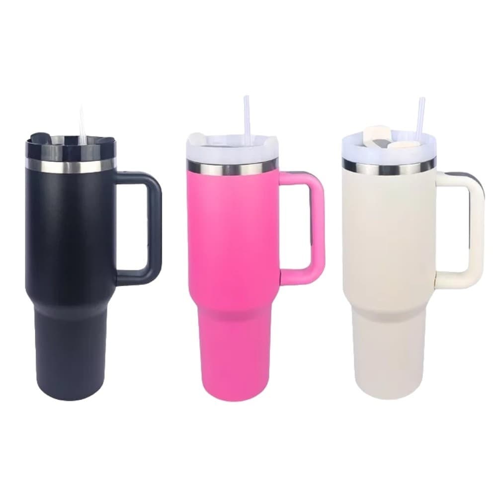 Copo Térmico 1200 Ml Parede Dupla Com Canudo Aço Inox