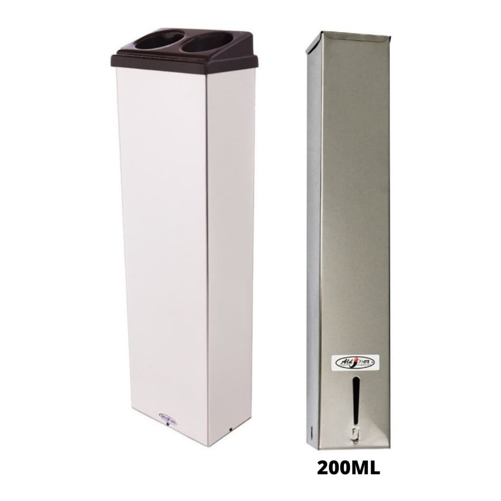 Kit Lixeira Aco Inox Com Porta Copo Descartavel 200ml Para Agua Cafe Escritorio Empresa