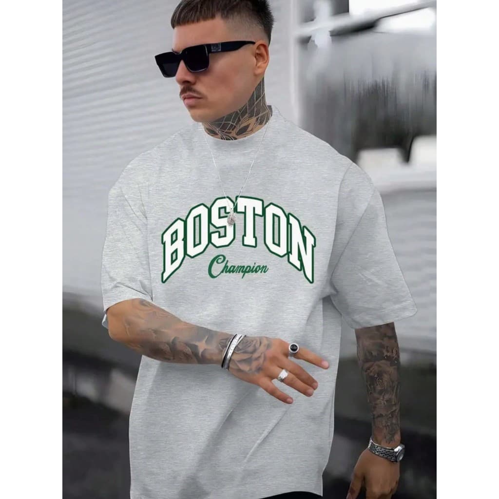 Camiseta Masculina Boston Champ Camisa 100% Algodão Blusa Premium
