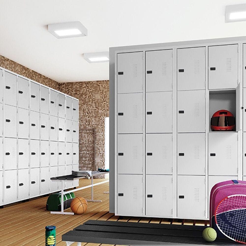 Armário Roupeiro Aço 8 Portas Ea702 Cinza