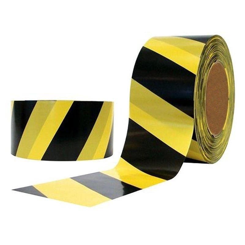 Fita Zebrada Preta/amarela 70mm X 200mts Plastcor