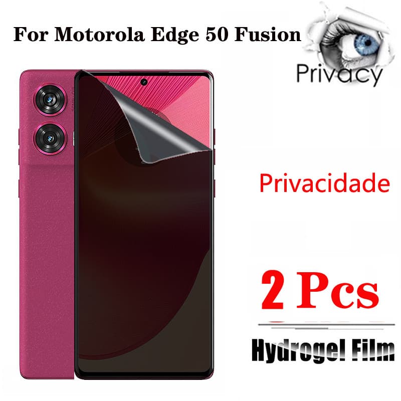 2 Pçs Película Privacidade Motorola Edge 50 Fusion Pelicula Macio Anti-Espião Hidrogel De Tela Para 40 Neo Pro Ultra 5G