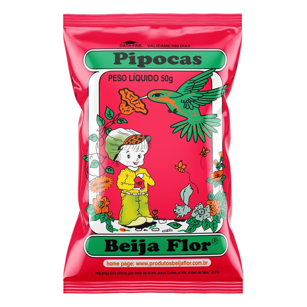 BEIJA FLOR PIPOCA DOCE COM 30 UNIDADES DE 50GR