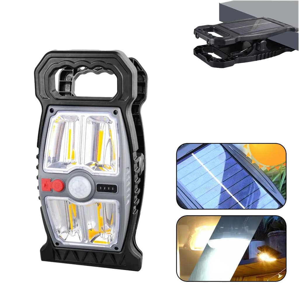 Luminária Solar Multifuncional com Sensor de Movimento Clip