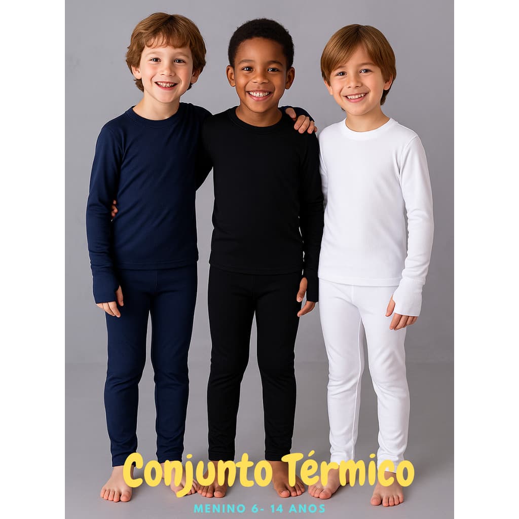 kit Conjunto Térmico Infantil Menino com Luvinhas