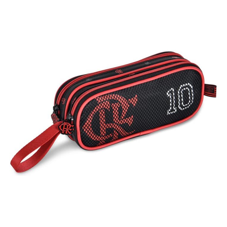 Estojo Escolar Infantil Flamengo Clio Preto E Vermelho