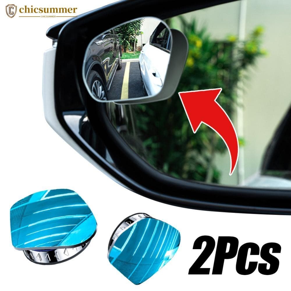 CHICSUMMER 2 Pçs Carro 360 Rotação Ajustável Ponto Cego Espelhos Retrovisores Grande Angular Espelho Com Ventosa Convexo