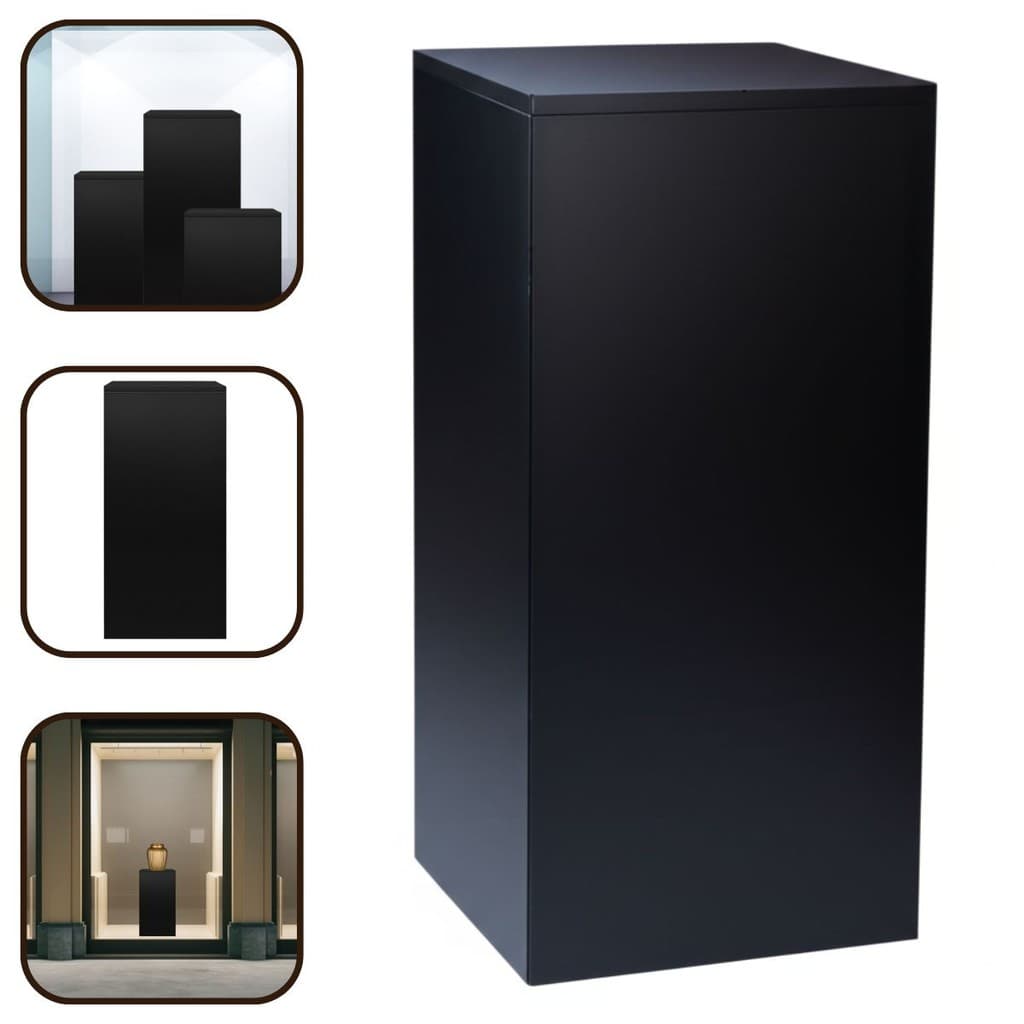 Cubo Expositor Tablado Para Vitrine Lojas MDF Preto 90x30x30cm