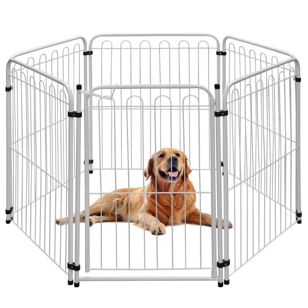 CERCADO CACHORRO PET - 5 MÓDULOS + PORTÃO - 82X68CM - BRANCO - 30.035.01 - PETMIX