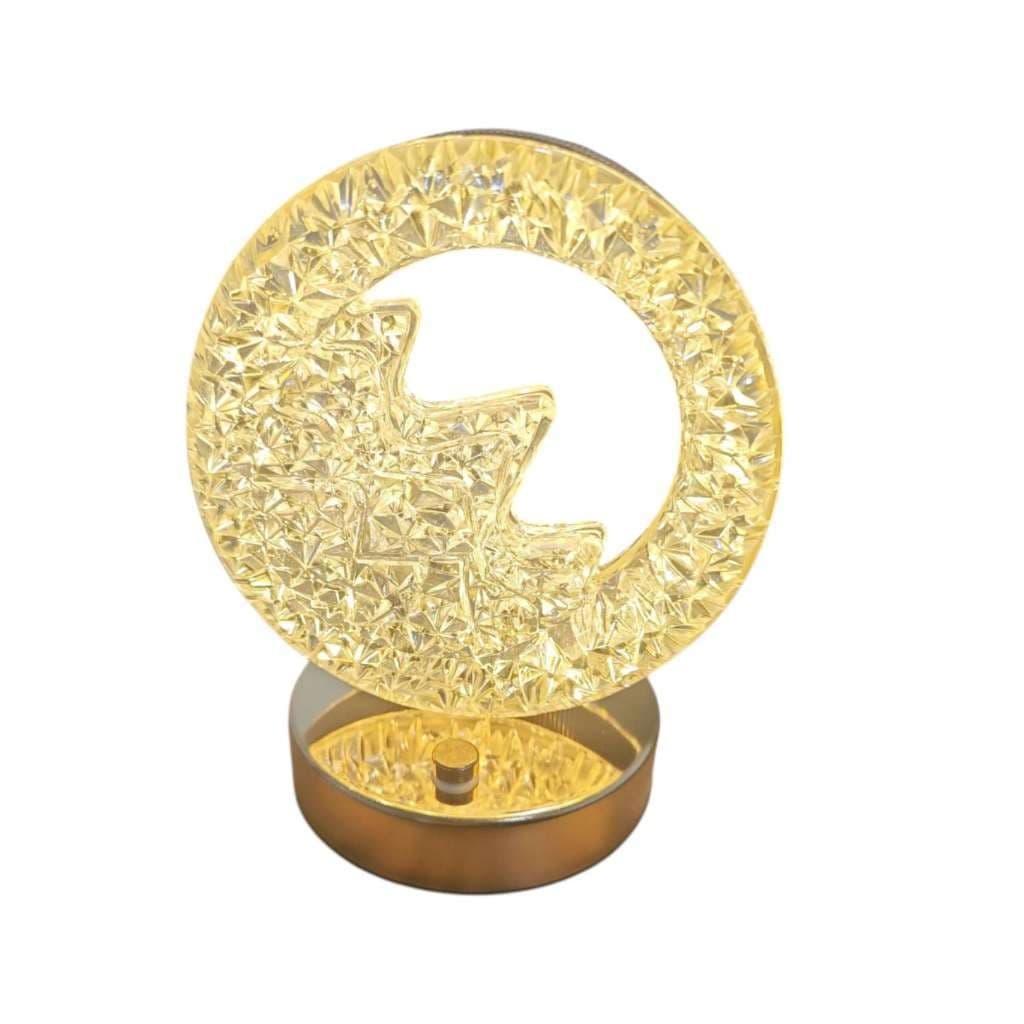 Luminária De Mesa Touch Recarregável Luxuosa Cristal Acrílico Quarto - 3 Tons De Led LKZD-5919