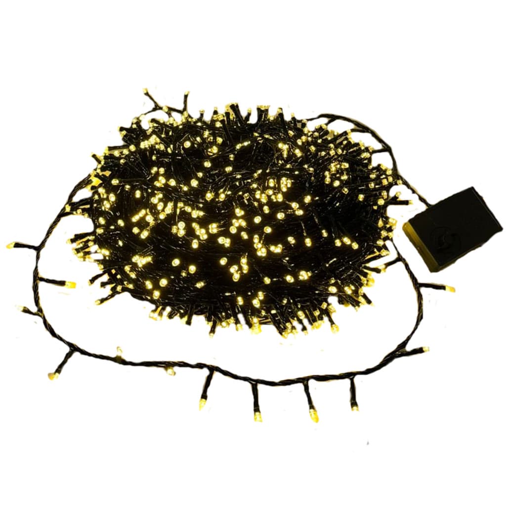 Pisca Natal LED Cordão 50 Metros com 1500 LEDs Branco Quente  8 Funções