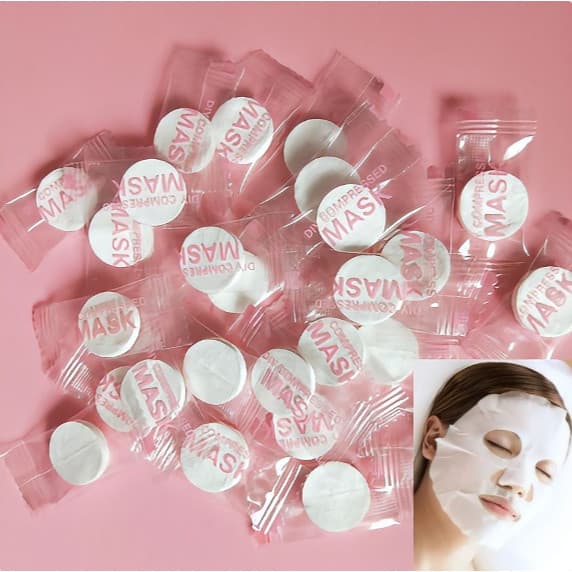 Kit 12/36/60 Máscara Facial Comprimida Desidratada Para Hidratação Limpeza de Pele