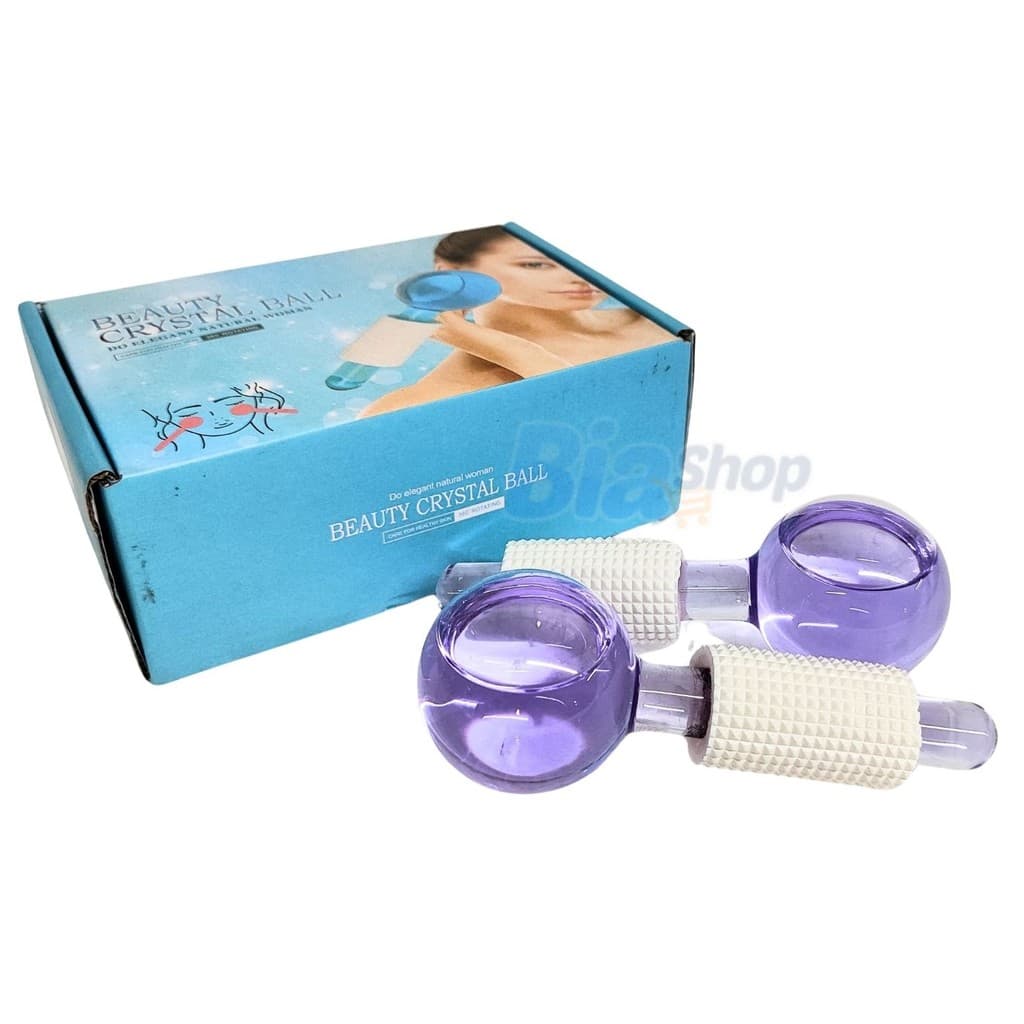 Massageador Facial Bolas de Cristal Gelo Anti Rugas 2 Unidades Relaxante
