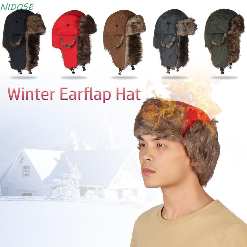 Boné De Inverno NIDOSE Russo Ushanka Warm Trapper Ao Ar Livre