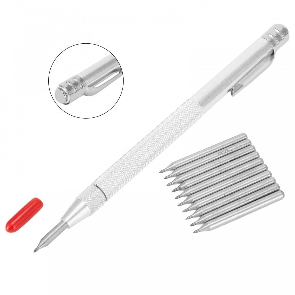 Caneta De Ponta De Carboneto De Tungstênio Durável Para Chapa Metálica Cerâmica De Vidro 11PCS