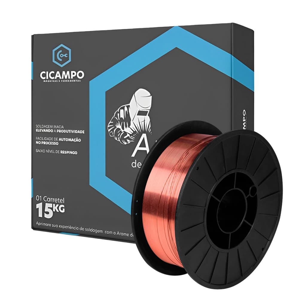 Arame para Solda MIG 0.8mm ER70S-6 15KG Cicampo