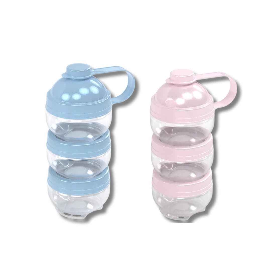 Conjunto duas und de dosador de leite rosa e azul para bebê