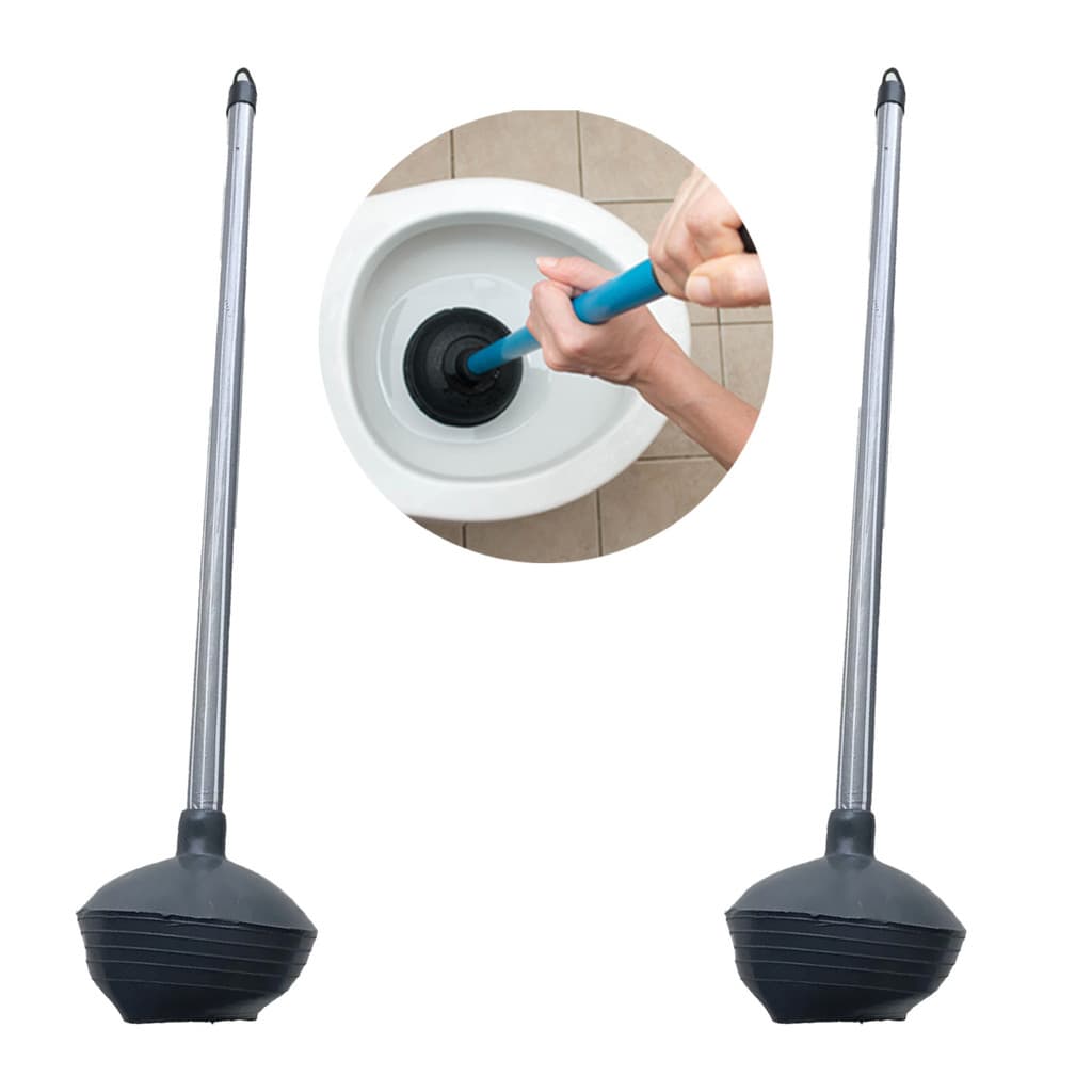 Kit 2 Unidades Desentupidor de WC COM CABO 60cm Vaso Sanitário Por Sucção Para Banheiro  Ralo Vaso Sanitário Madeira