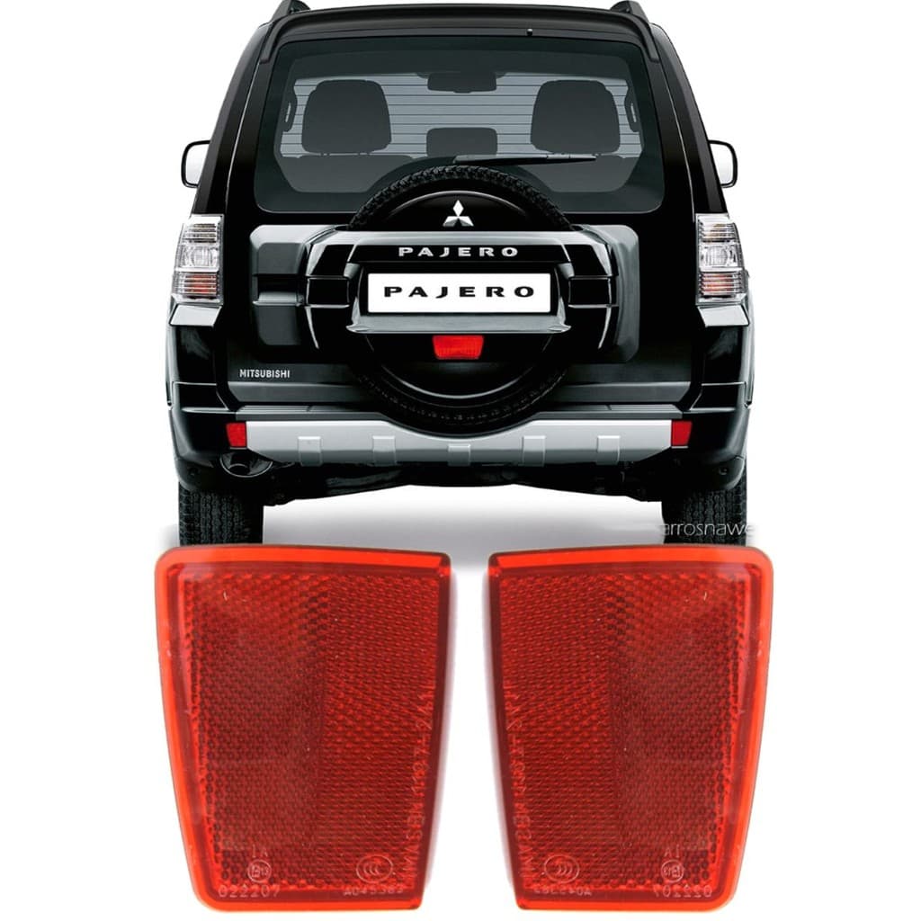 Par de Olho de Gato Refletor Parachoque Traseiro Pajero Full de 2008 À 2020