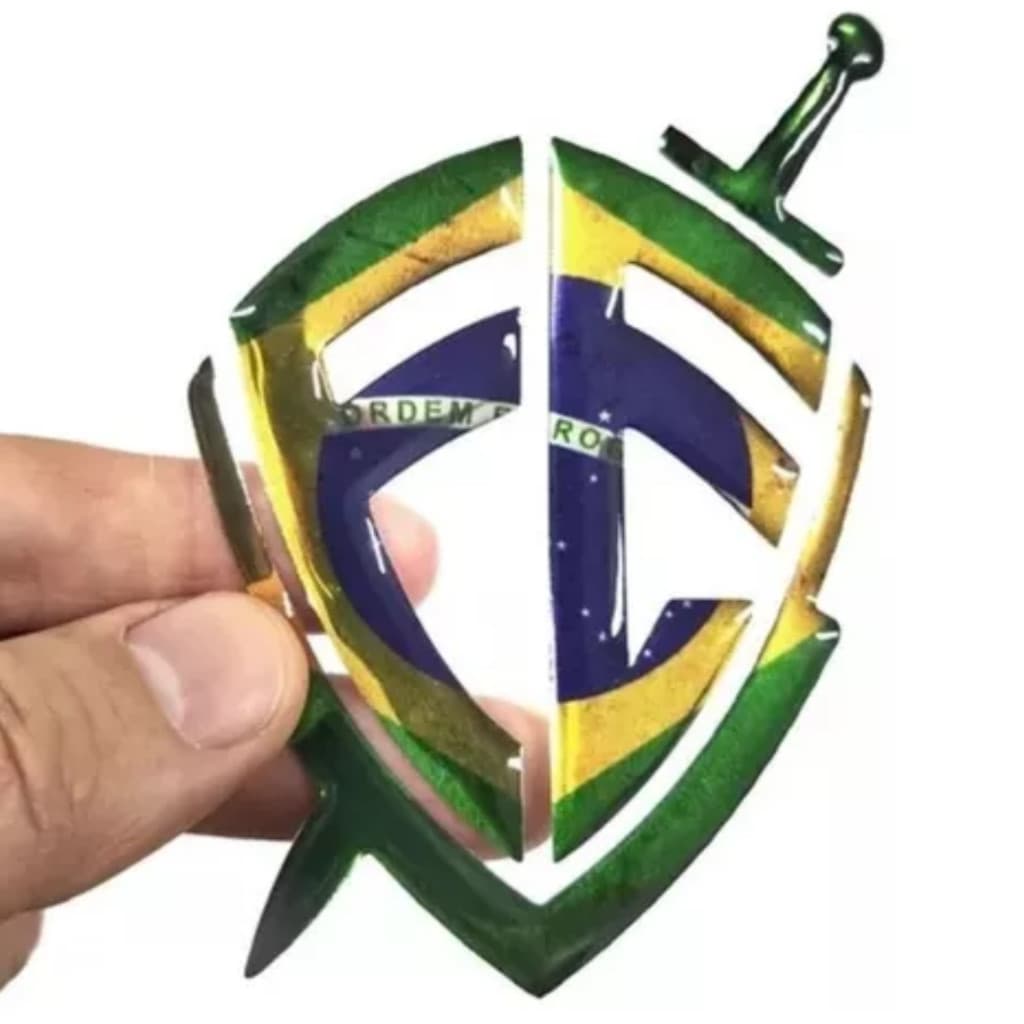 6 Adesivo Cristão Escudo Fé Brasil Para Carro Moto Caminhão