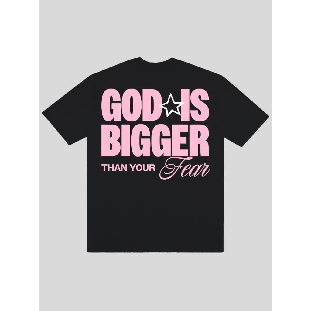 Camiseta Feminina Deus é maior que seu medo 100% Algodão Cristã God is Bigger than your fear