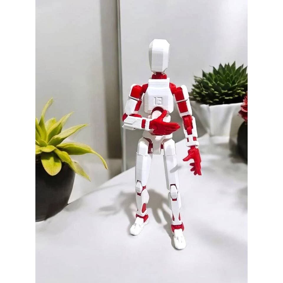 Miniatura DESMONTADO Boneco 14 cm Articulado Dummy 13 BRANCO VERMELHO Modelo 3D Presente Criativo Para muita diversão
