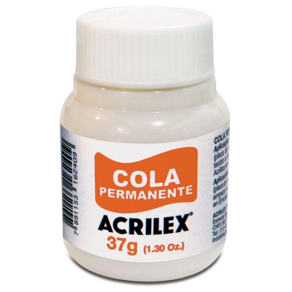 Cola Permanente Pote 37g Acrilex 16240 - 1, 2, 3, 4 ou 5 unidades