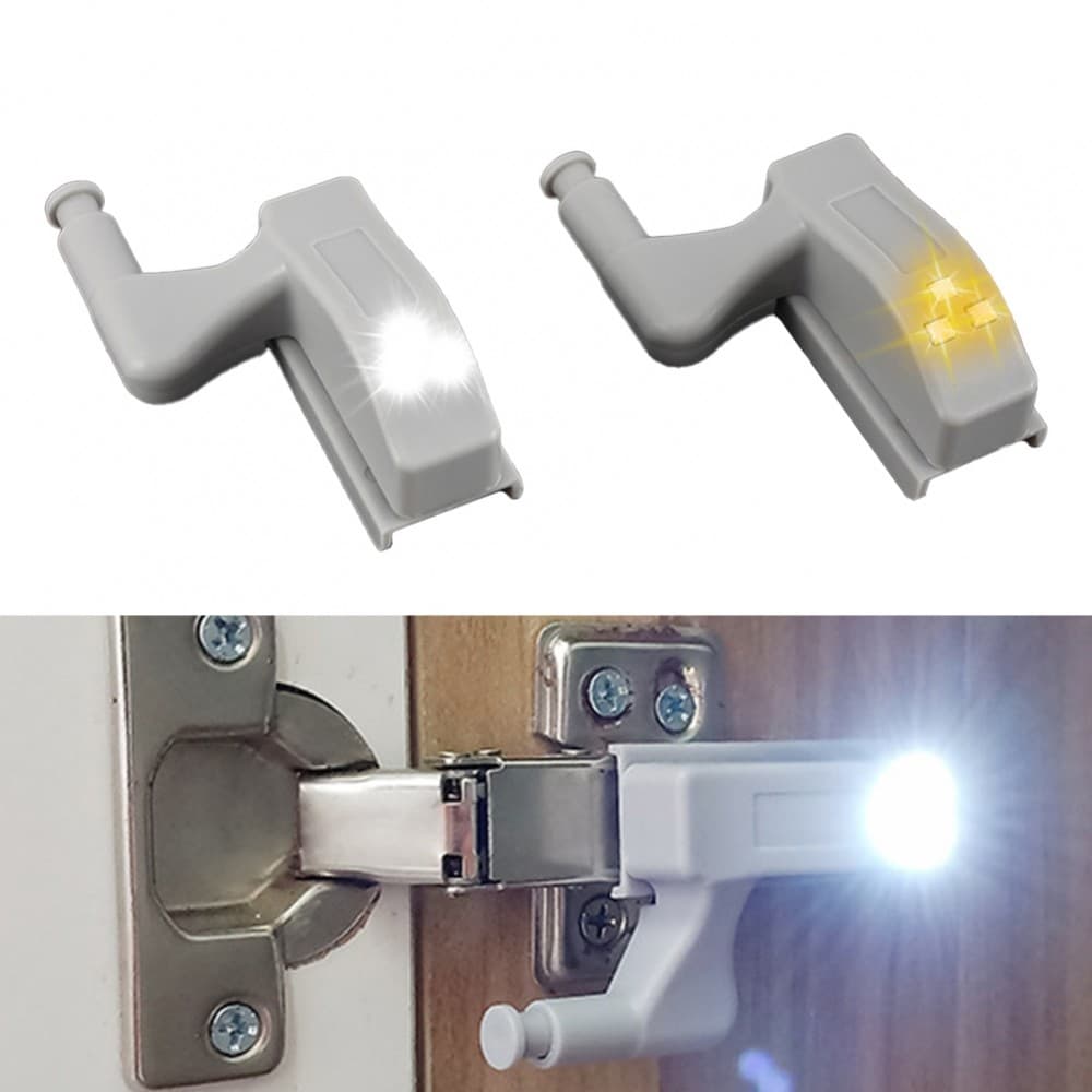 Solução De Iluminação Sob O Armário Lâmpada LED De Dobradiça Interna Com Luz De Guarda-Roupa De Bateria