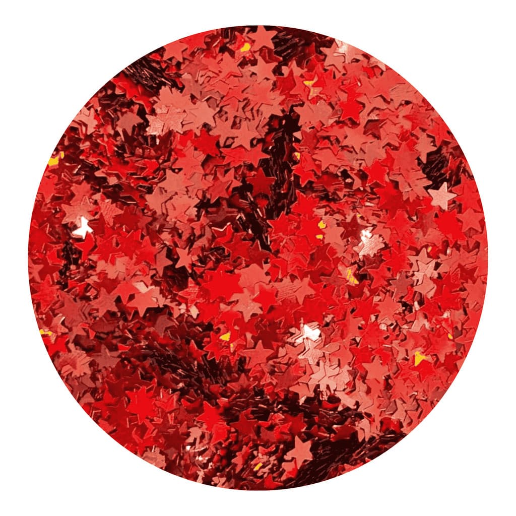 Glitter Estrelas Vermelho Velas, Nail Art, Slime, Maquiagem 3g