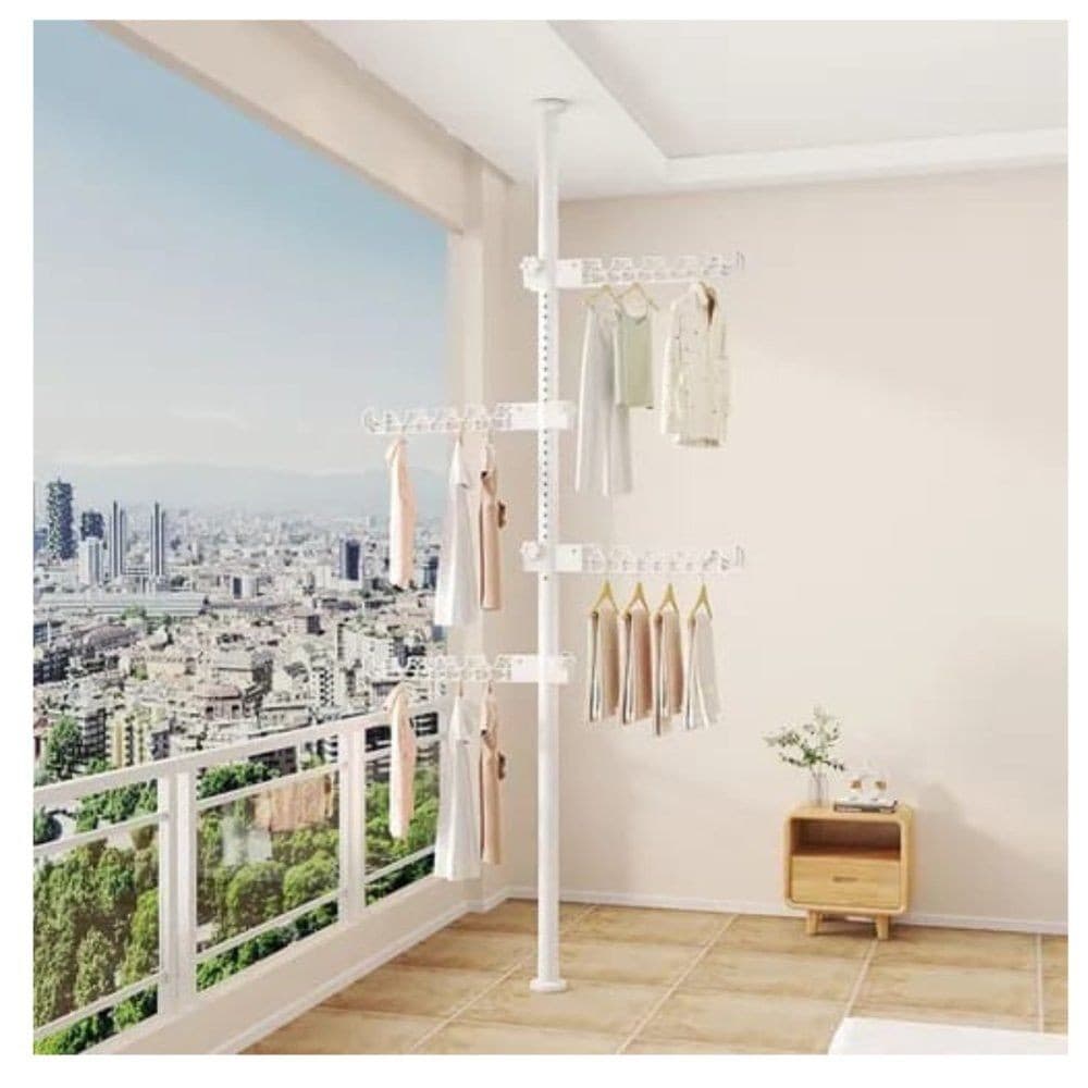Cabideiro Multiuso Ajustável Vertical Quarto Closet Organizador Moderno Até 31m Prático Durável