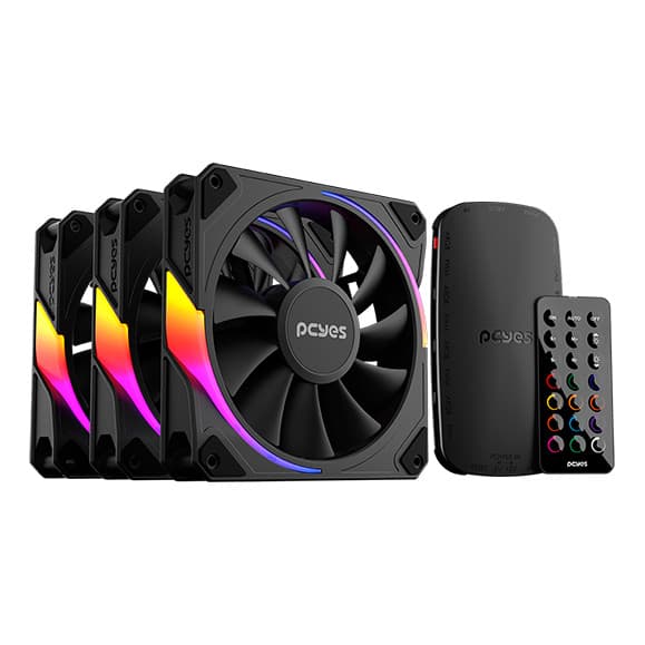 Kit Cooler Fan Pcyes Para Gabinete Sangue Frio Black Vulcan 120Mm