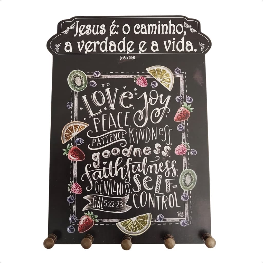 Porta-Chaves Vintage Black M8V070 Jesus é; o caminho, a verdade e a vida