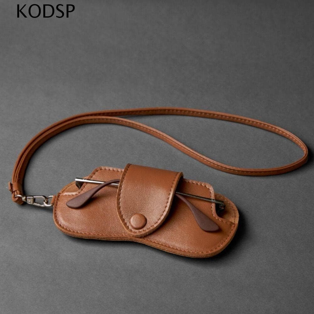 Bolsa De Óculos De Couro PU KODSP , Com Fivela Suspensa , Armazenamento Pendurada No Pescoço , Pingente