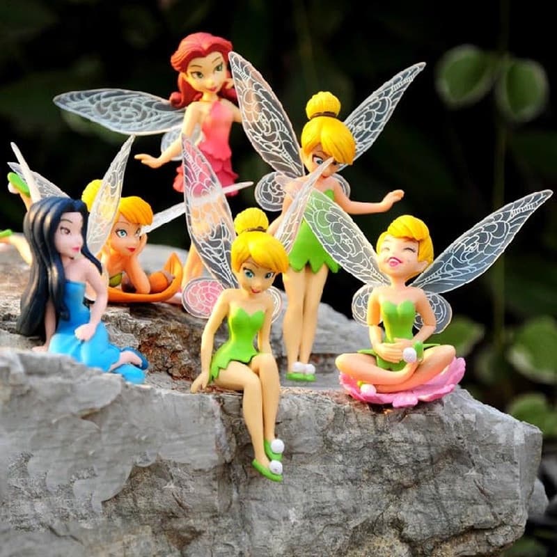 6Pcs Fada De Flores Topper Bolo De Elfo Princesa Anime Decoração Jardim Ação Figura Mini Modelo Figurino Boneca Brinqued
