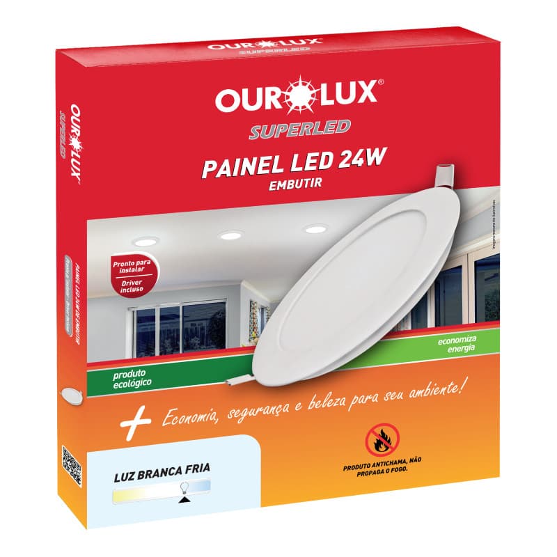 Luminaria Embutir Redonda Led 24w Biv 6500k Ourolux