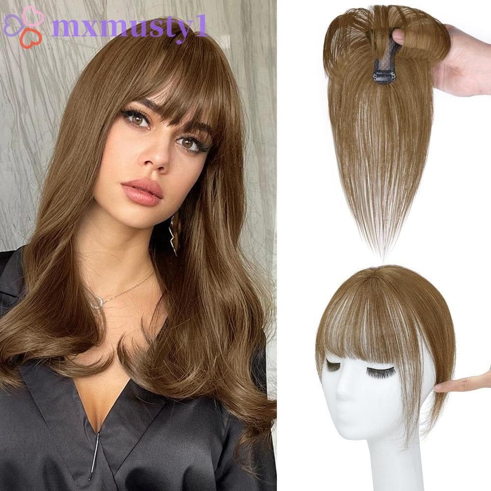 MXMUSTY Franja Fina 3D , 100 % Cabelo Humano 4 * 6/5 * 7 Toppers De Com , Extensão Peças