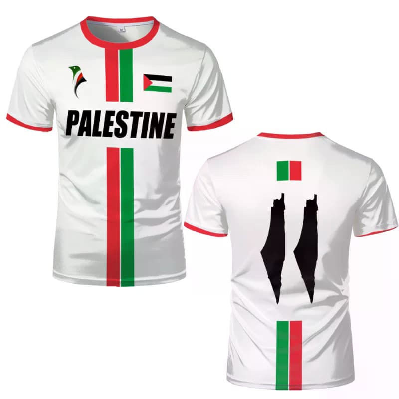 Palestina Bandeira Mapa Impressão 3D T Camisa Para Homens Liberdade Verão O-Pescoço Manga Curta Topos Casual Streetwear