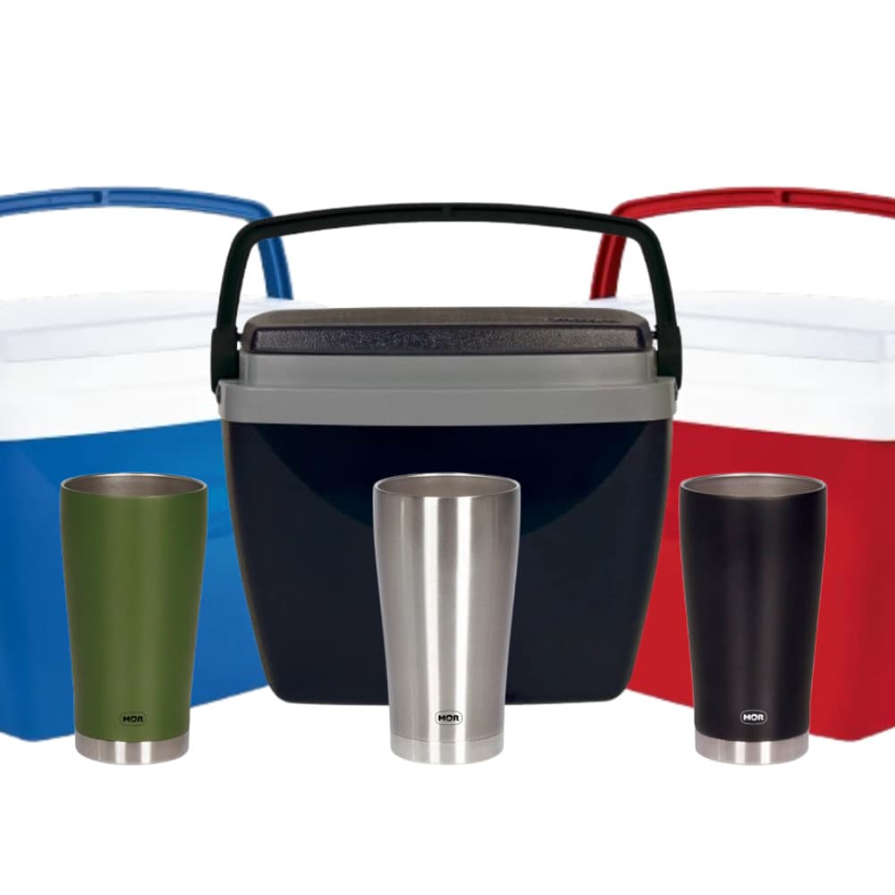 Kit Caixa Térmica 12 Litros + Copo Térmico 475ml MOR